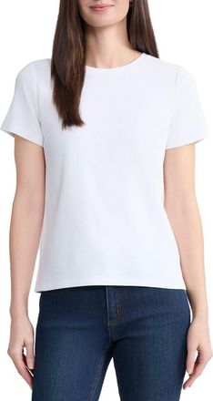 Jones New York Crewneck Cotton Jersey T-Shirt in Natural White at Nordstrom, Size X-Large