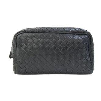 Bottega Veneta Pre-owned Intrecciato Pouch - Dames - Pre-owned - Zwart - Maat: ONE Size Leer