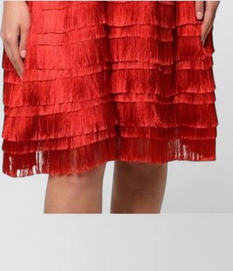 Dolce & Gabbana silk fringe knee-length dress