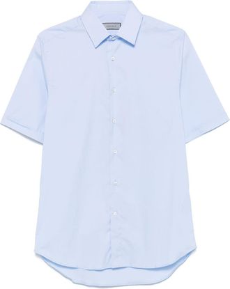 Canali short-sleeves shirt - men - Polyamide/Cotton/Elastane - 39 - Blue