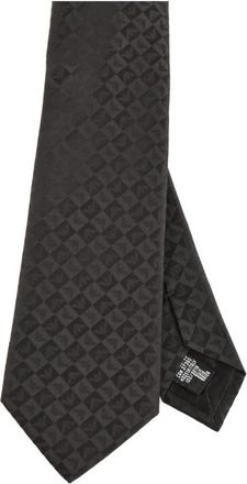 Emporio Armani Zijden stropdas met adelaarsmonogramdetail - Heren - Stropdassen - Zwart - ONE Size - Accessoires