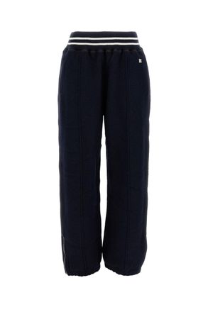 Wales Bonner Baggy Wool Trousers With Elastic Waistband And Ribbed Cuffs
