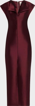 Christopher John Rogers Peel Cap-Sleeve Sheath Midi Dress