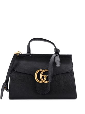 Gucci GG Marmont Top Handle Bag Leather Small satchel - Black