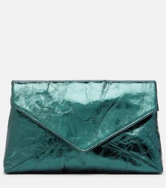 Dries Van Noten Medium metallic leather clutch