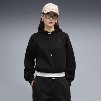 Puma Felpa con cappuccio in pile HER dal taglio morbido da donna, Abbigliamento, Nero, XL