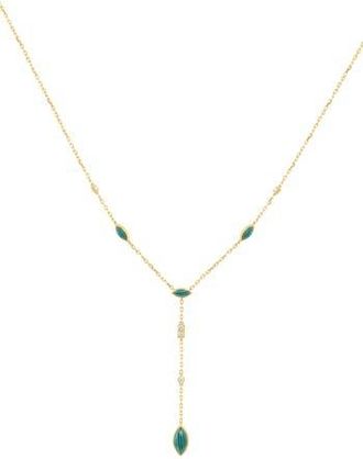 Effy Diamond & Malachite Lariat Necklace in Green at Nordstrom Rack, Size 18