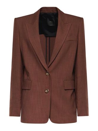 Pinko Single-Breasted Jacket With A Rustic Look