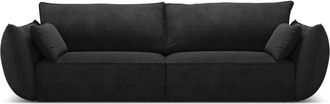 MICADONI Sofá 3 plazas de tejido chenilla negro