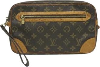 Louis Vuitton Pre-owned Clutches, male, Brown, Size: ONE SIZE Pre-owned Marly Dragonne Monogram Clutch Bag