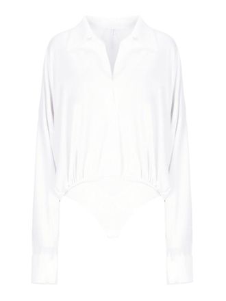 Norma Kamali Oversized Shirt Bodysuit