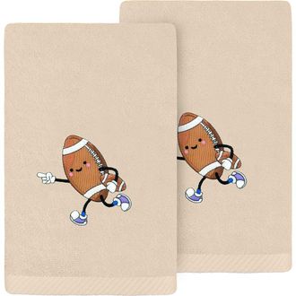 Linum Home Textiles 2-Pack Embroidered Hand Towel in Sand Football at Nordstrom Rack