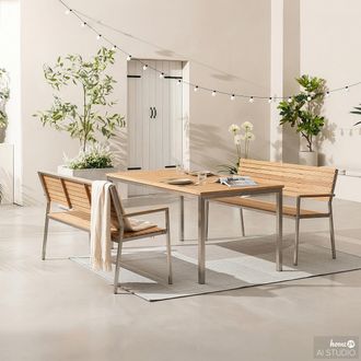 Jardi Set di tavolo e 2 panche TEAKLINE, Jardi
