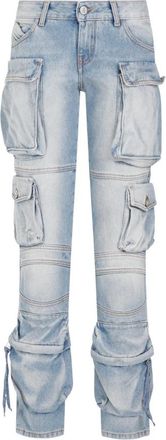 The Attico Blauwe Denim Lange Broek - Dames - Regular Fit Jeans - Blauw - W25 - Denim - Jeans