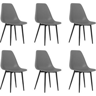 vidaXL Vidaxl - Dining Chairs 6 pcs Grey pp