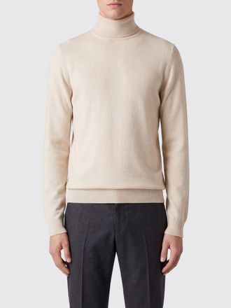 Zanone Long-Sleeved Turtleneck Jumper in Pure Virgin Wool with Ribbed Trim