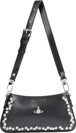 Vivienne Westwood Tassen, Dames, Zwart, ONE Size, Katoen, Tasha Schoudertas Telefoon