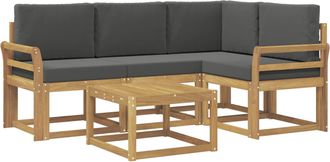 vidaXL Conjunto De Sof&aacute;s De Exterior 5 Uds. Blanco Y Antracita Vidaxl