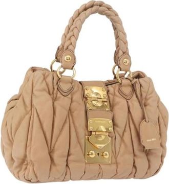 Miu Miu Pre-owned Hand Bag - Dames - Vintage Handtas - Beige - ONE Size - Vintage