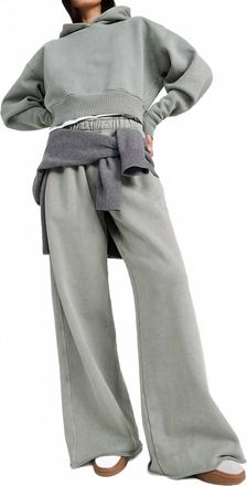 Slvrlake Denim Wide Sweatpants In Shadow Green