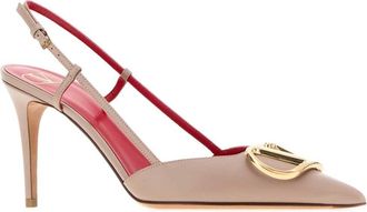 Valentino Garavani Womens Antiqued Pink Leather Vlogo Signature Pumps Poudre Scarpe Con Tacco High Heel Shoes