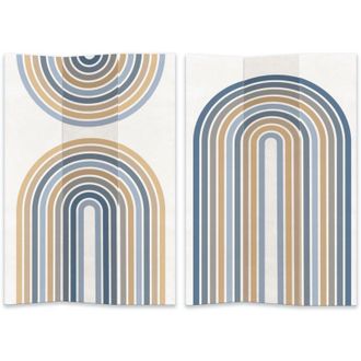 Vacchetti Vacchetti - Paravento Estampado 3 Paneles Azul Y Naranja 120,6x2,5xh180,6x2,5xh180xh180