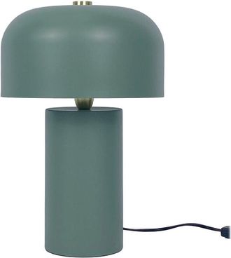 Relaxdays Relaxdays table lamp, mushroom shape, metal, E14, bedside lamp with cable, HxD: 40 x 25 cm, desk lamp, green