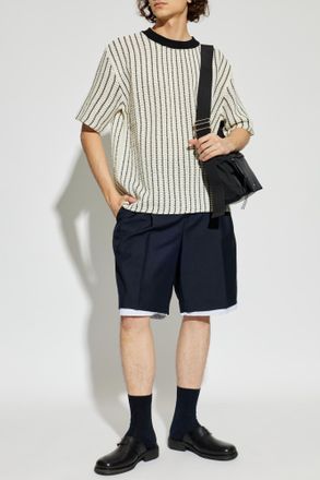 Jil Sander Wool Shorts, Mens, Navy Blue