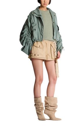 Balmain Cotton gabardine parka in Green at Nordstrom, Size 34 Eu