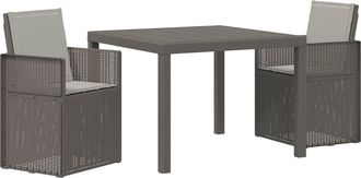 vidaXL Conjunto De Comedor De Jard&iacute;n 3 Uds. Gris Claro Pp Vidaxl