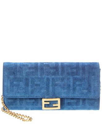 Fendi Fendi Baguette Velvet Wallet On Chain