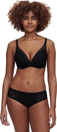 Chantelle Ace Plunge T-Shirt Bra Womens Black Underwire Adjustable BUU430