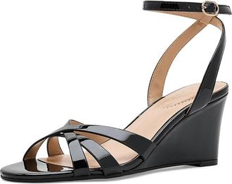 Bandolino Adler Womens Dress Sandals Black Patent : 9.5 M, Faux Leather