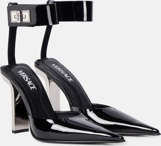 Versace Patent leather slingback pumps