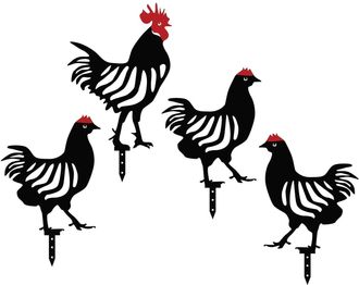 Jelmoli-Shop Tierfigur »Wallxpert Huhn 33 cm 4er Set Schwarz«