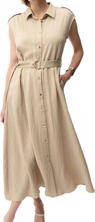 Joseph Ribkoff Belted Midi Shirt Dress In Parchment
