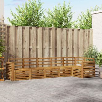 vidaXL Vidaxl Set Di Divani Da Esterno 6 Pz Naturale Poliestere