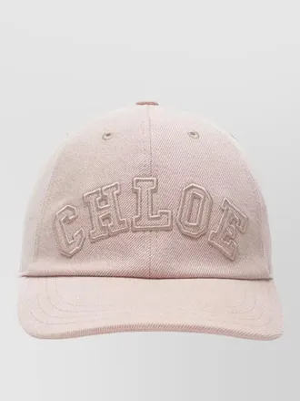 Chlo&eacute; curved brim denim baseball hat