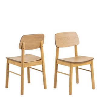 Furniture To Go Barlow Dining Chair in Matt Oak Set of 2 in Light Brown