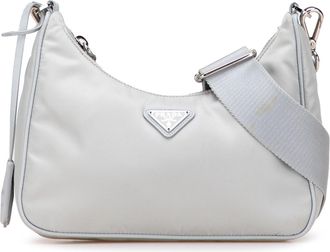Prada Pre-owned Womens Reedition 2000 Nylon Shoulder Bag - Light Grey - One Size