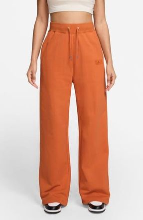 Nike Jordan Flight Fleece French Terry Open Hem Pants in Starfish/Campfire Orange at Nordstrom Rack, Size X-Small