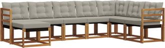 vidaXL Conjunto De Sof&aacute;s De Exterior 8 Uds. Gris Natural Y Claro Vidaxl