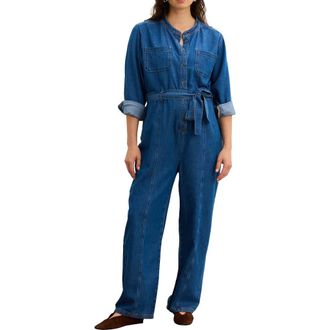Hatch The Drapey Denim Jumpsuit in True Indigo at Nordstrom, Size 1