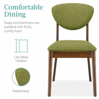 Best Choice Products 5-Piece Compact Wooden Mid-Century Modern Dining Set w/ 4 Chairs, Padded Seat & Back