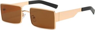 Generic Small Frame Women Square Sunglasses Outdoor Sports Men Vacation Sun Glasses(Brown)