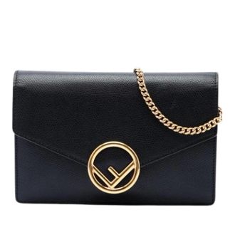 Fendi Pre-owned Wallet on Chain - Dames - Pre-owned - Zwart - Maat: ONE Size Leer