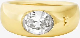 Michael Kors Precious Metal-Plated Cubic Zirconia Signet Ring