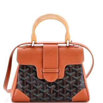Goyard Saigon Top Handle Bag Coated Canvas with Leather Mini