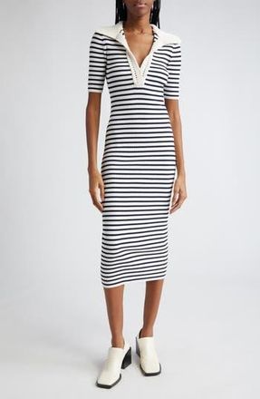 A.L.C. Darcy Stripe Midi Sweater Dress in Navy/Bone at Nordstrom Rack, Size X-Small