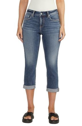 Silver Jeans Co Elyse Luxe Stretch Comfort Fit Capri Jeans in Indigo at Nordstrom, Size 25